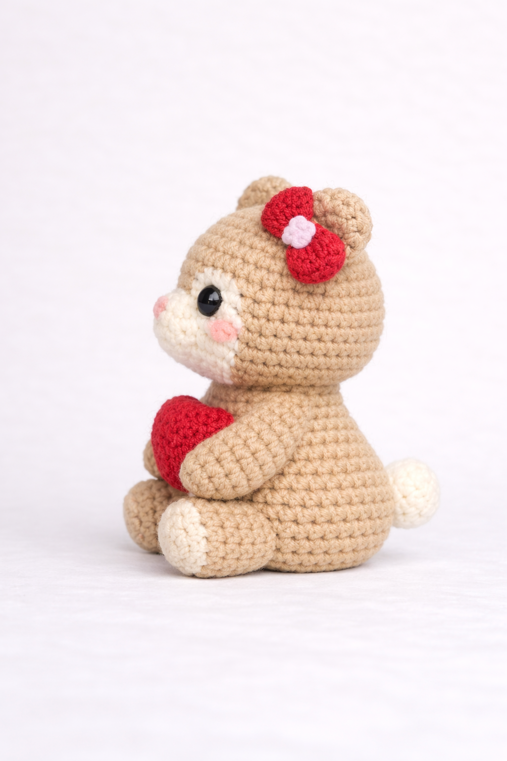 Easy Valentine Bear Crochet Pattern PDF (Beginner Amigurumi) – Plush Bear with Heart