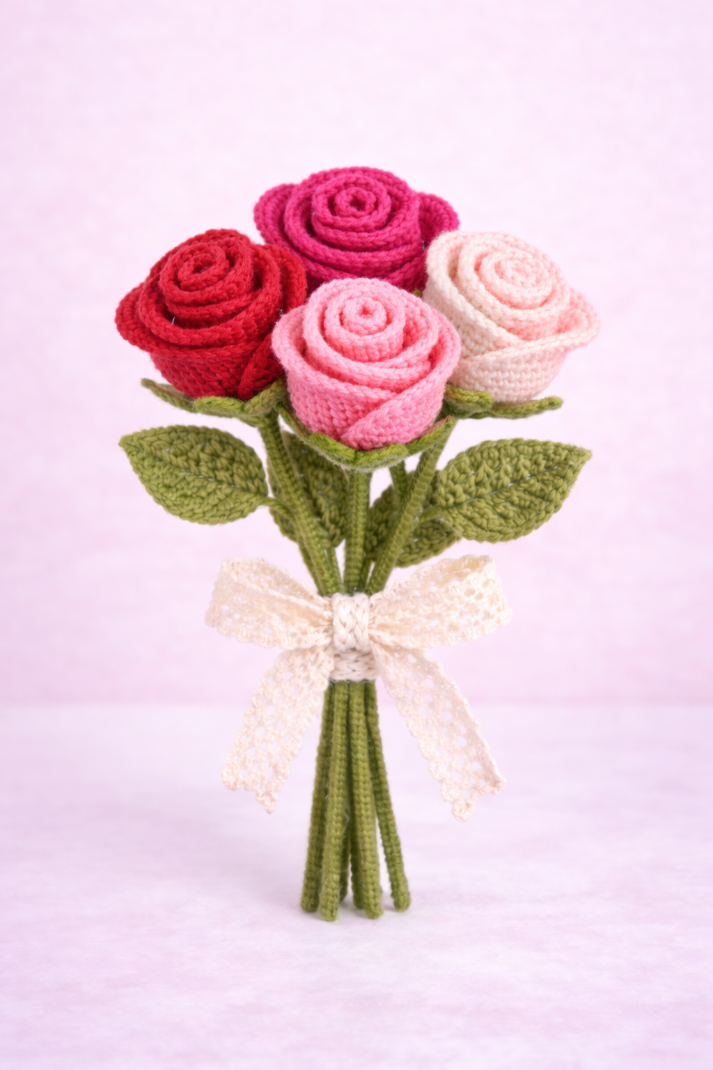 Valentine Crochet Pattern Bundle (3 PDFs) — Bear + Crochet Rose + Chocolate Covered Strawberry (Beginner)